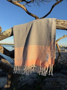 Angler Rag Orange — Salt Rag™ Sand-Resistant Turkish Beach Towel